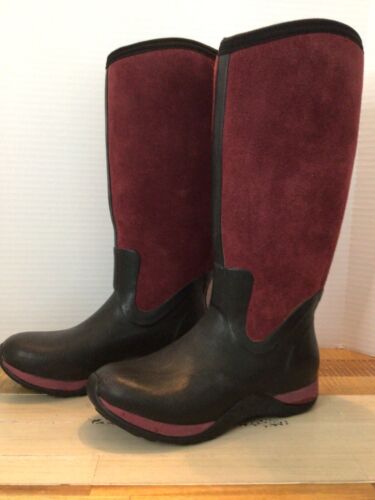 Muck Arctic Adventure Women’s Back Zip 15” Tall Maroon Boots Waterproof SIZE 6