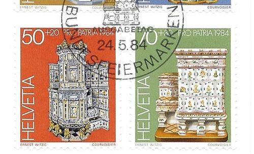 SWITZERLAND F.D.C.PRO PATRIA 24/5/1984; TILED STOVES SG1070-73. - Picture 4 of 5