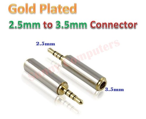 3.5mm Female to 2.5mm Male 4 Pole Stereo Gold Plated Audio Mic Socket Connector - Foto 1 di 2