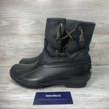 Sperry Top-sider Women s Saltwater Leather Zip Up Waterproof Duck Boots Size 6