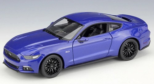 2015 Ford Mustang GT 5.0 1/24 Diecast Metal Model by Welly - BLUE - Picture 2 of 10