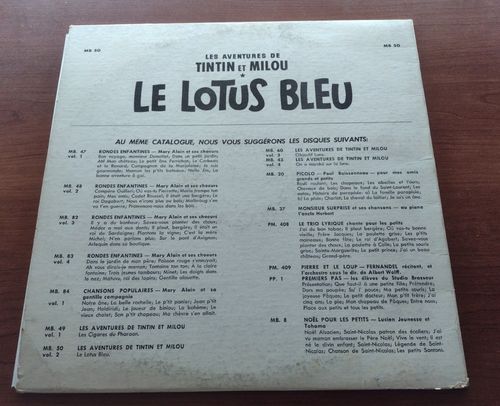 CANADA!!! VG+ TINTIN Le Lotus Bleu 1961 LONDON MB. 50 HERGE LP - Picture 2 of 2