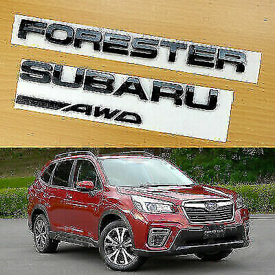 NEW Glossy OR MATTTE Black FORESTER + Symmetrical AWD Trunk badge Emblem - Bild 3 von 11