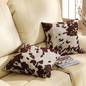Western Living Room Decor Throw Pillows Bedroom Cow Print Rustic