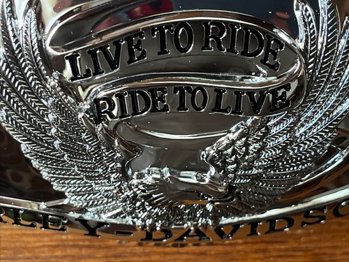 Harley-Davidson Fender Tip NIP Live to Ride Eagle Motorcycle Biker 1979+ Chrome - Picture 16 of 17