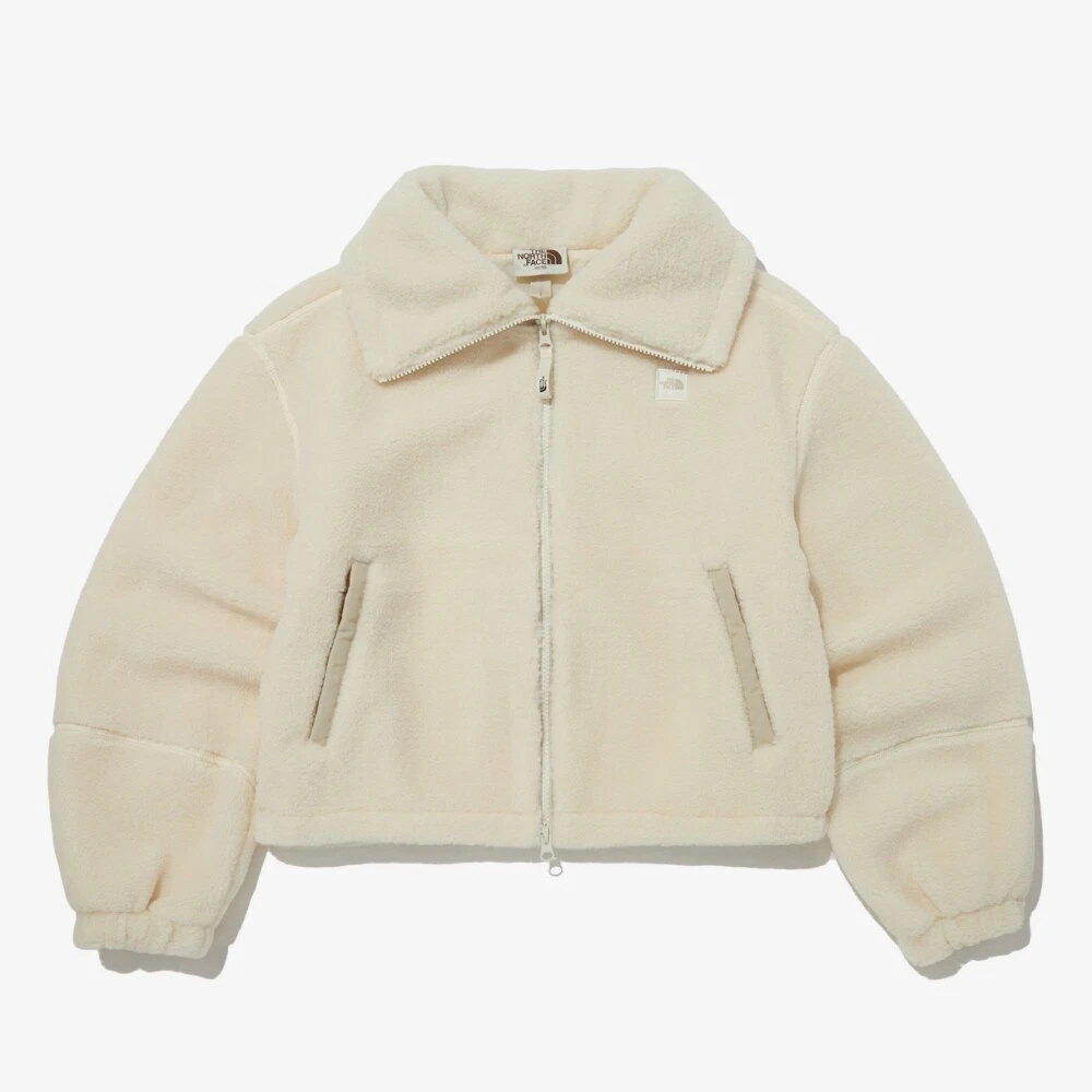 New THE NORTH FACE WOMENS PUFFY FLEECE JACKET NJ4FP80J BEIGE XS