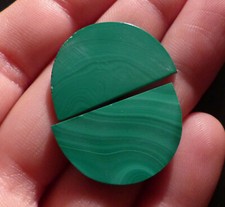 O&co Paire cabochons malachite naturelle lithothérapie cadeau noël 23.5cts