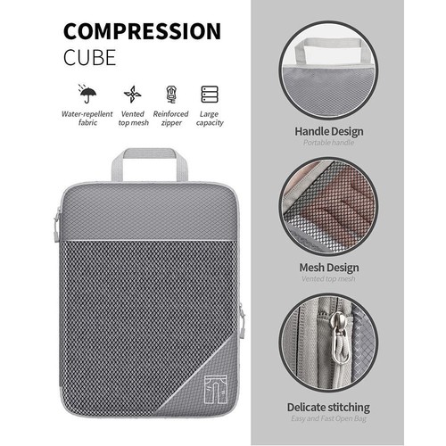 5 Pieces Organiser Set Luggage Suitcase Storage Bags Packing Travel Cubes - Picture 7 of 25