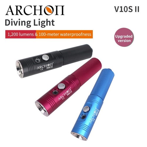 Archon V10S II 1200 Lúmenes Blanco LED Luz de Buceo Linterna Antorcha - Negro - Imagen 6 de 8