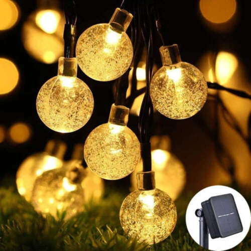 SOLAR POWERED String Lights LED Retro Bulb Garden Outdoor Fairy Ball Hangin Lamp - Picture 15 of 34