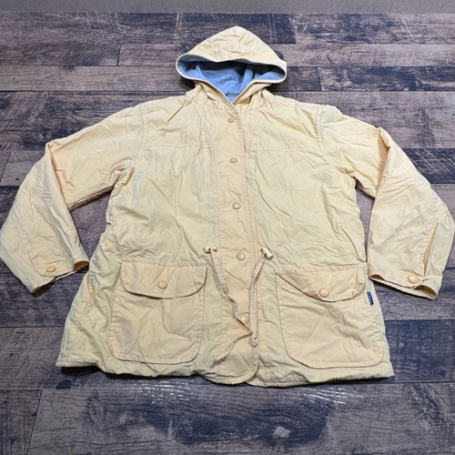 G.H. Bass & Co Yellow Cotton Blend Hooded Jacket Lined Utility Coat M - Picture 7 of 10