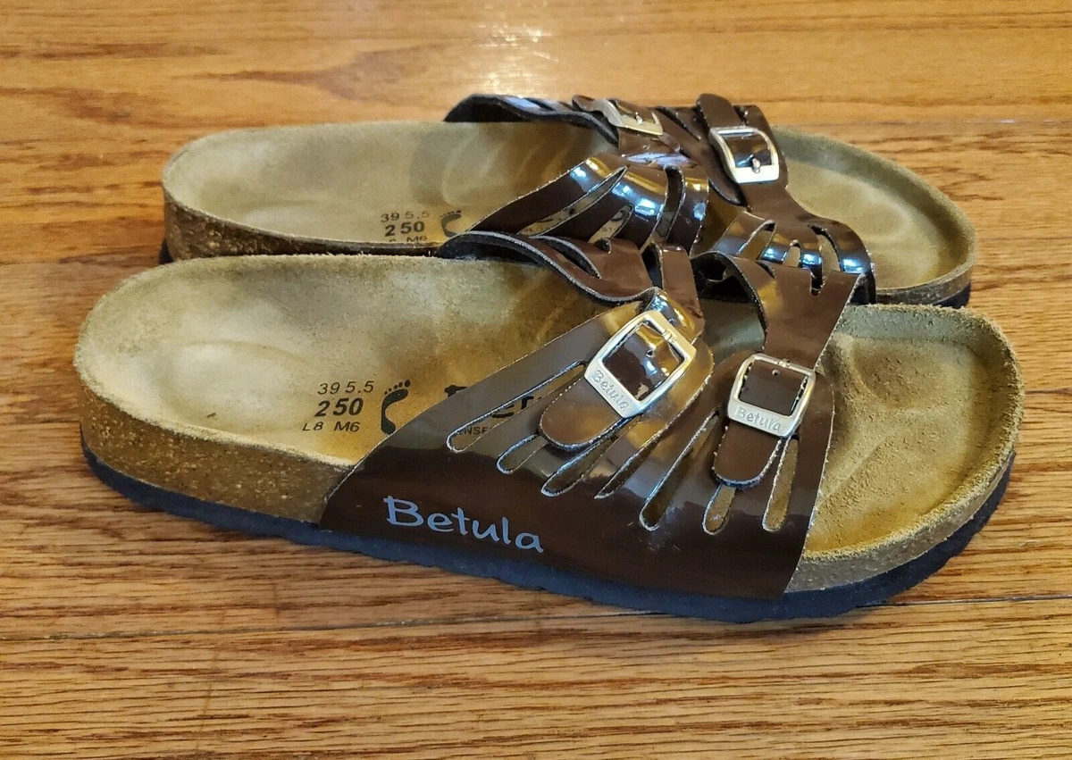 taxa Ed krak Birkenstock Betula Brown Patent Leather Grenada Sandals Size 39 | eBay