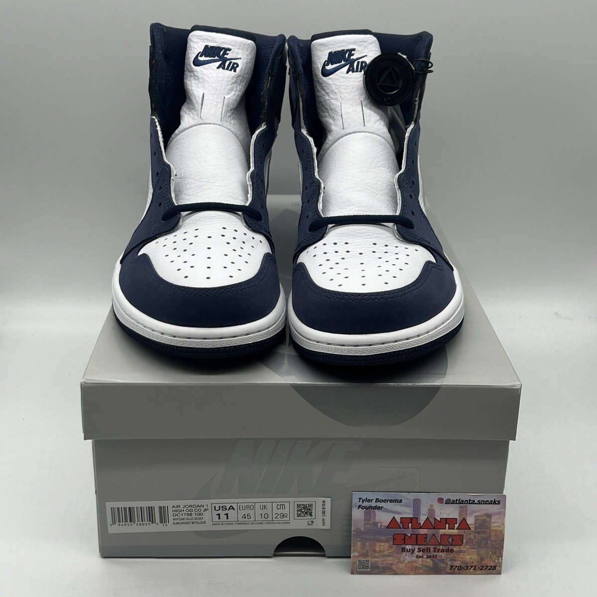 靴 Air Jordan1 OG CO.JP White/Midnight Navy Amazon | [ナイキ] AIR JORDAN 1 RETRO HIGH OG CO.JP WHITE