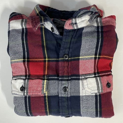 American Eagle Heavy Flannel Shirt Plaid Long Sleeve Button Up Casual Mens Small - Picture 2 of 8
