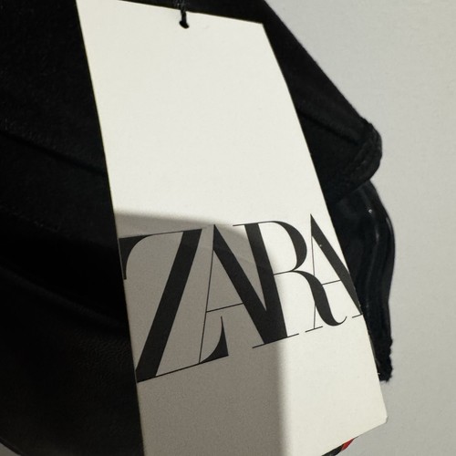 ZARA Women’s Faux Leather Black Corset Cropped Top Strapless Size XS NEW - Picture 8 of 9