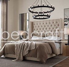 NEW Canterbury Wingback Gaslift Bed | Chesterfield Button Upholstery | Mattress