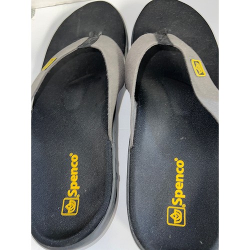 Spenco Men's Size 11 / 45 Pure Black Flip Flops Sandals Orthotic Comfort Shoes - Picture 7 of 7