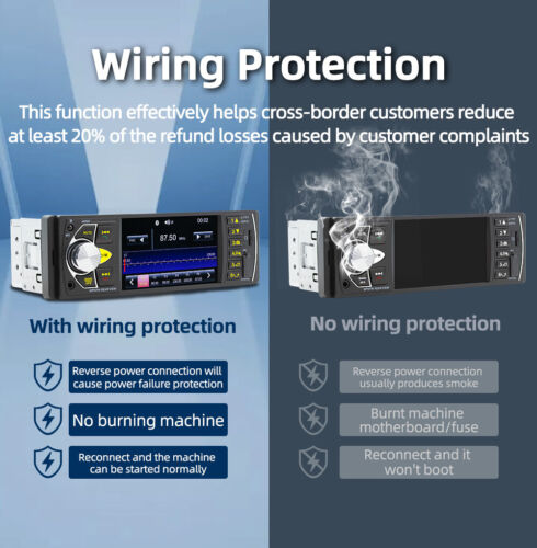 1 DIN Autoradio Mit 4" IPS Bldschirm Bluetooth Freisprecheinrichtung USB AUX TF - Bild 10 von 16