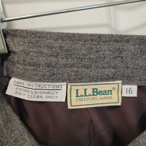 Vintage 80s/90s LL Bean Gray A Line Midi Skirt Wool Size 16 - SEE MEASUREMENTS - Picture 3 of 3