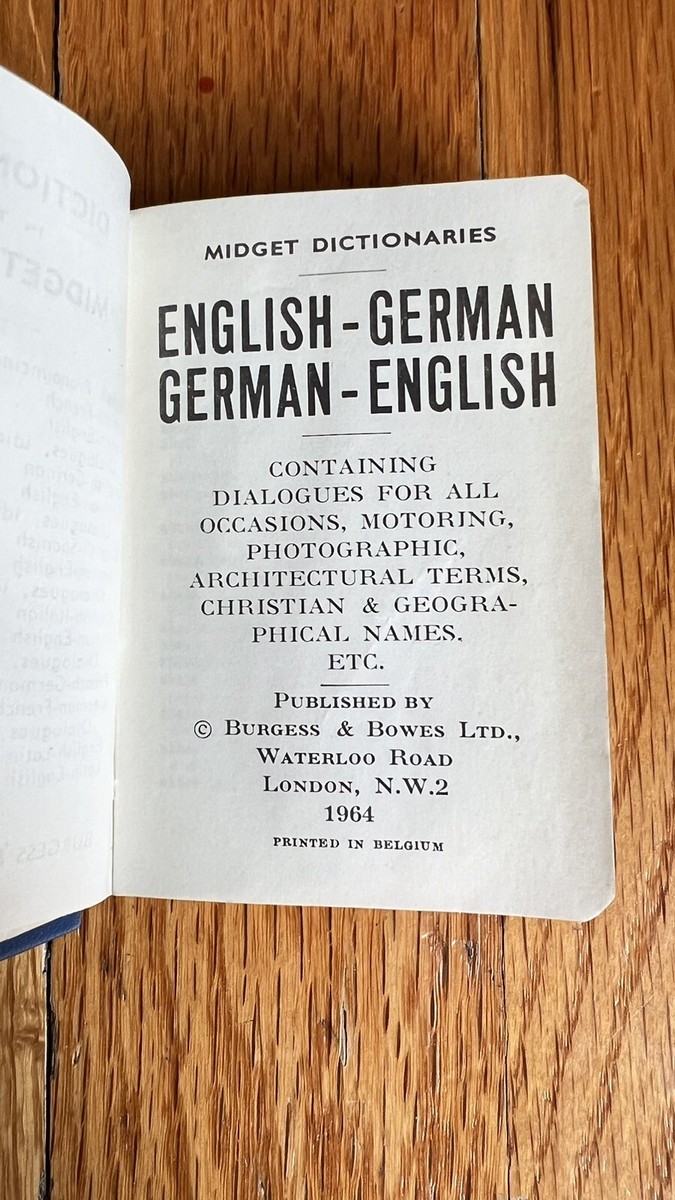 Vintage 1964 MIDGET SERIES ENGLISH-GERMAN Dictionary