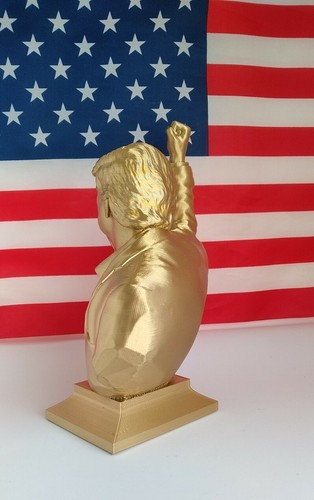 30cm 12" Donald Trump Fist Pump FIGHT Statue Bust PA Shooting 3D Print GOLD🎁🎁 - Picture 8 of 9
