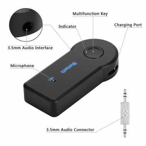 Bezprzewodowy odbiornik Bluetooth 3,5 mm AUX Audio Stereo Muzyka Dom Samochód Adapter Zestaw - Zdjęcie 6 z 7