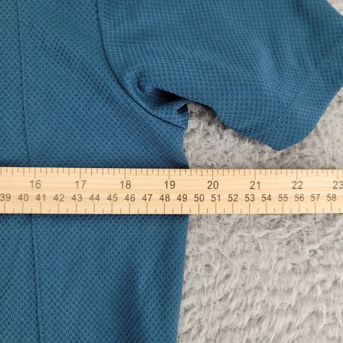 Perry Ellis Camicia Uomo Piccola Blu Traspirante Umidità Polo Golf Manica Corta - Foto 10 di 11