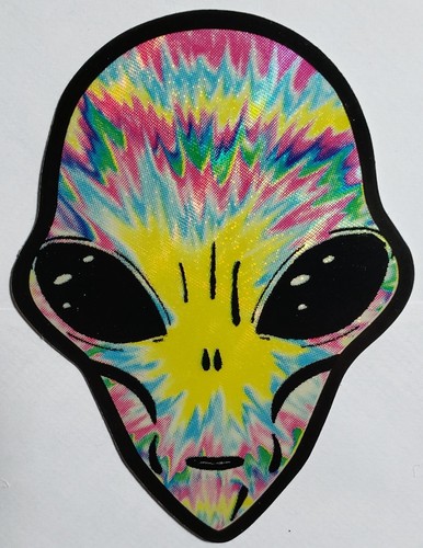 FLOWER POWER--ALIEN HEAD--NEU-Vintage (1999) Automatenaufkleber (#311) - Bild 1 von 2