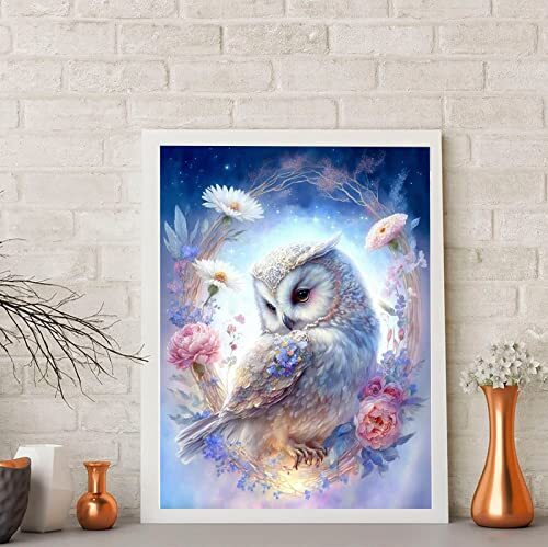 Kits de peinture diamant pour adultes 5D kits d'art diamant, perceuse complète bricolage artisanat hibou - Photo 2/7