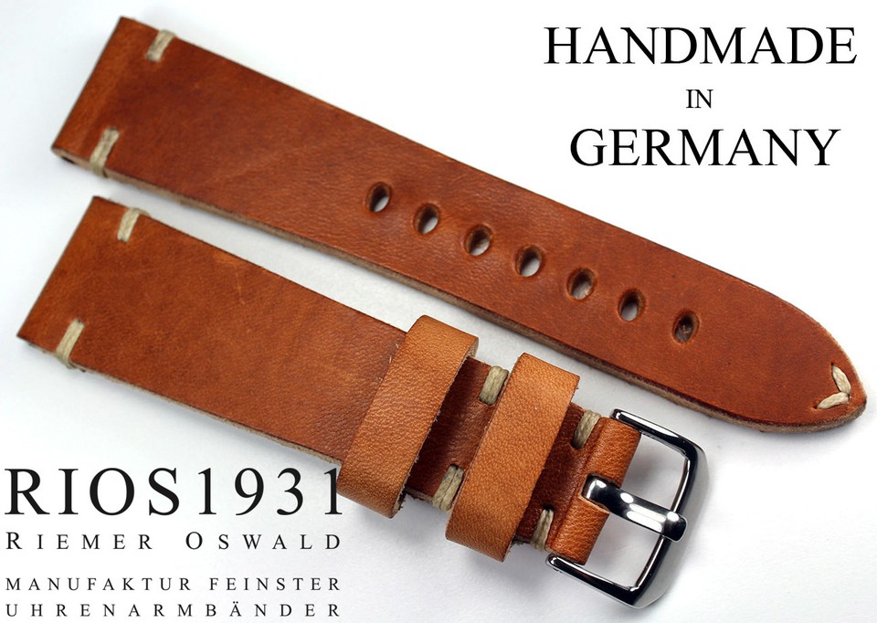 RIOS 1931, Cinturino Per Orologio Da Uomo, In Pelle, In Stile Vintage, 18 Mm, Colore: Marrone Scuro - Foto 5