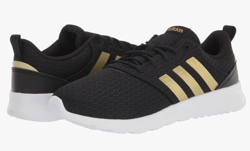 NEU Adidas Damen QT Racer 2.0 Laufschuhe H05800, schwarz/gold, Größe 7,5