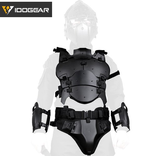 IDOGEAR Tactical Vest MOLLE Protective Armor Suit w/ Elbow Pads Buckle Belt Gear - Picture 1 of 15