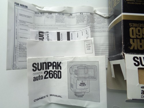 Sunpak Electronic Flash Unit Auto 266D Thyristor Nikon TTL - Picture 4 of 11