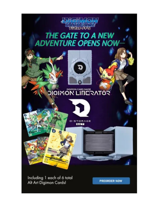 DIGIMON TCG Digimon Liberator Storage Set Deck Box + 6 Promo Cards - ENG ENGLISH