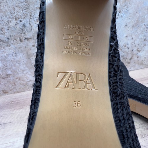Zara Mesh Stiefelette schwarz mit Absatz Größe 6 - Bild 7 von 9