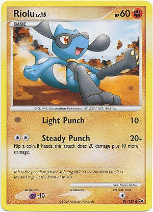 Pokemon Platin Edition Common Karte - Riolu 91/127 - Bild 1 von 1