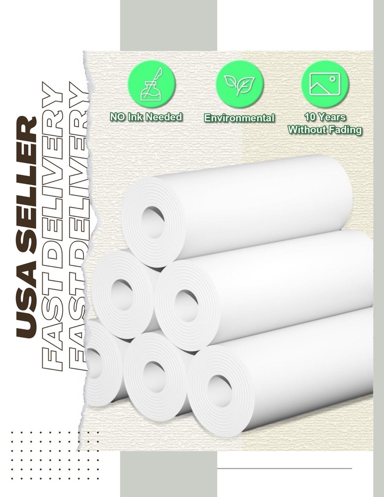 6 Rolls Thermal Printer Paper for Kids Photo Camera Instant Print Labels  