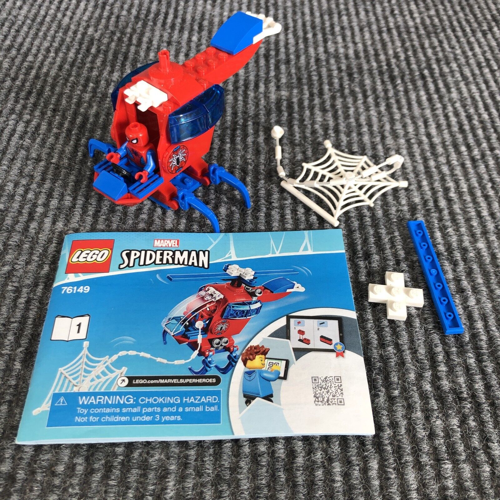 Lego 76149 Marvel SPIDER-MAN Incomplete Helicopter Minifig 30 Pieces Manual