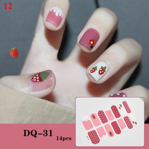 24PCS Reusable Stick On Nail Fake Nails Full Cover Press On False Nail Tip ∂ - Picture 36 of 37