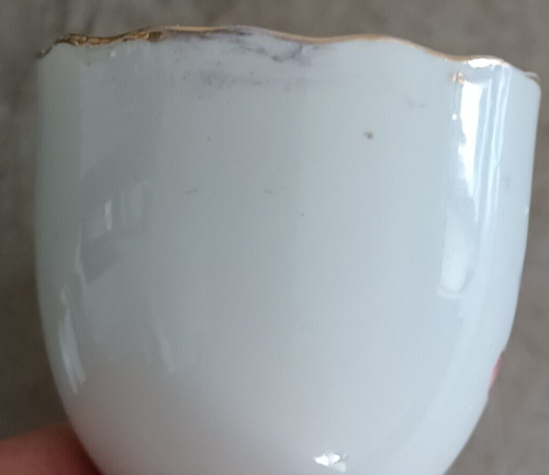 2 Porzellan Blumen Eierbecher 2,25" hoch Vintage - Bild 13 von 24