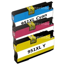 3 Pk 951XL C/M/Y Compatible Ink Cartridge For OfficeJet Pro 8100 8600 8610 8615 