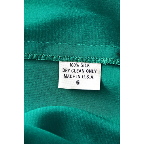 Chaqueta y falda de lana verde jade vintage de 4 piezas ST JOHN con blusa y bufanda de seda talla 6 - Imagen 13 de 13