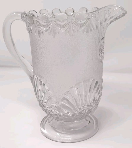 Antique EAPG Westmoreland Glass Water Pitcher Shell Jewel Victorian Art Nouveau - Picture 3 of 11