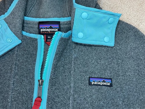 NICE Patagonia Synchilla Gray Hooded Soft Fleece Poncho Cape - Womens M/L - Picture 2 of 6