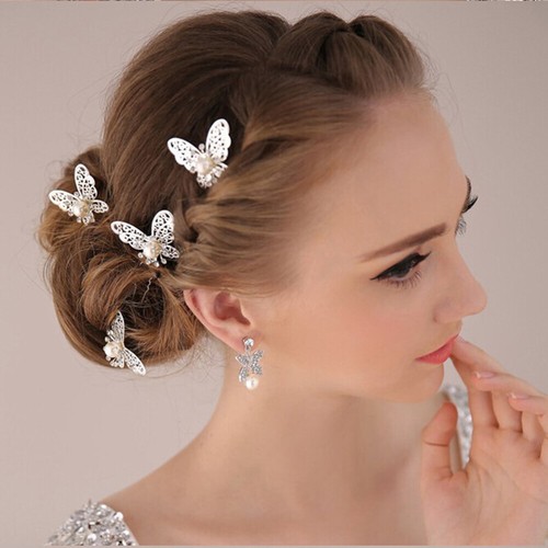 20pcs Bride Hair Pin Pearl Crystal Hair Pin Headwear Hair Accessories (Silver) - 第 5/12 張圖片
