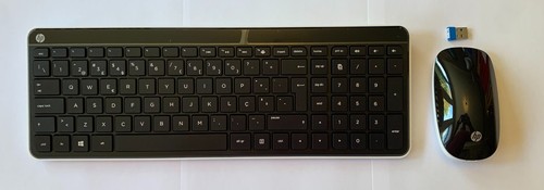HP Portuguese Wireless Keyboard and Mouse Slim Portuguese Keyboard layout - Picture 1 of 3