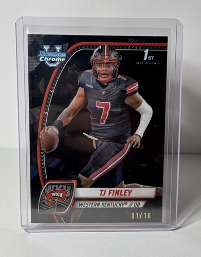 2024 Bowman Chrome U Sapphire Edition TJ Finley Western Kentucky Tulane 01/10 - Picture 1 of 2