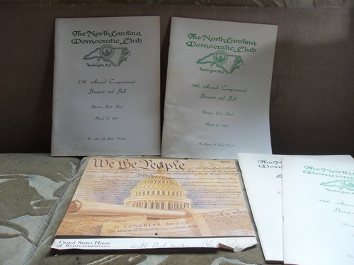 Vintage 1973&75 North Carolina Democratic Club Annual Congressional Banquet Book