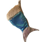 Christmas stocking mermaid tail blue silver sequin 14” fleece lined embellished