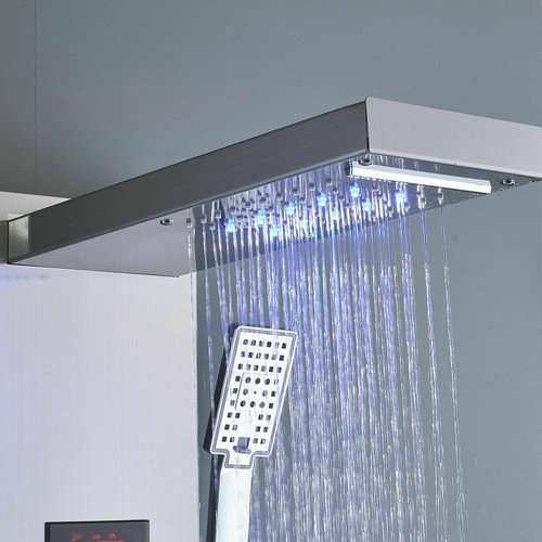LED Shower Panel Tower Waterfall&Rainfall Head Spray Set Massage System Faucet - Picture 10 of 36